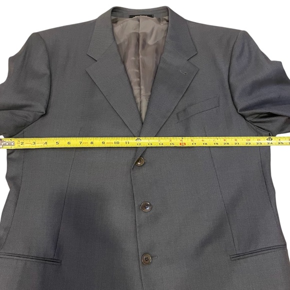 Armani Collezioni Gray Pleated Men’s Suit Jacket Pant 48L - Picture 3 of 15